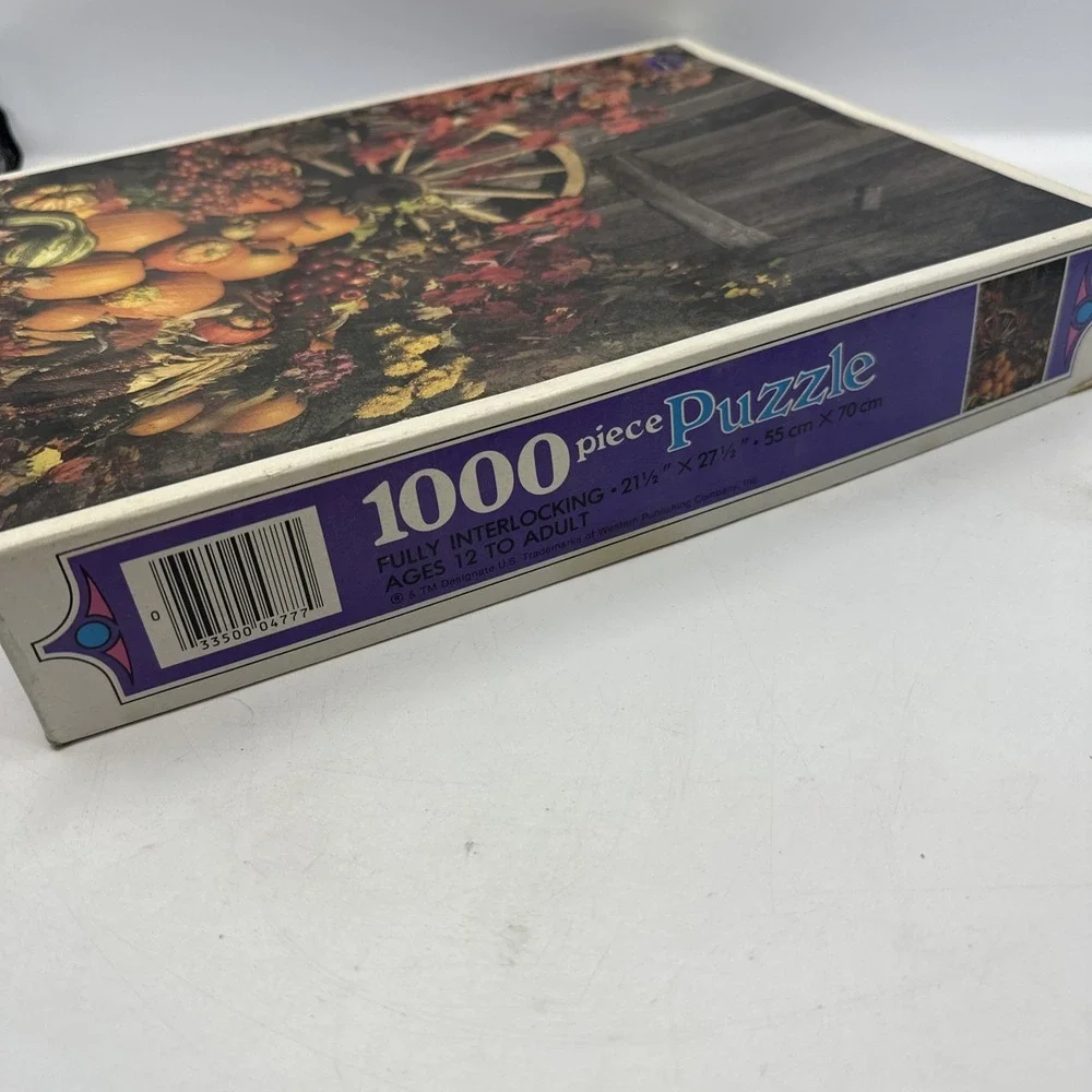 Whitman Bountiful Harvest  21 1/2 X 27-1/2Piece Puzzle 1000 Used 1980's #4777-24